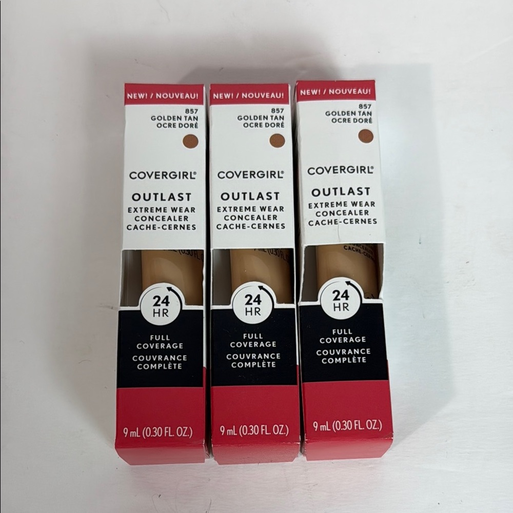 Set of‎ 3 Covergirl SEALED Outlast Extreme Wear Concealer - Golden Tan